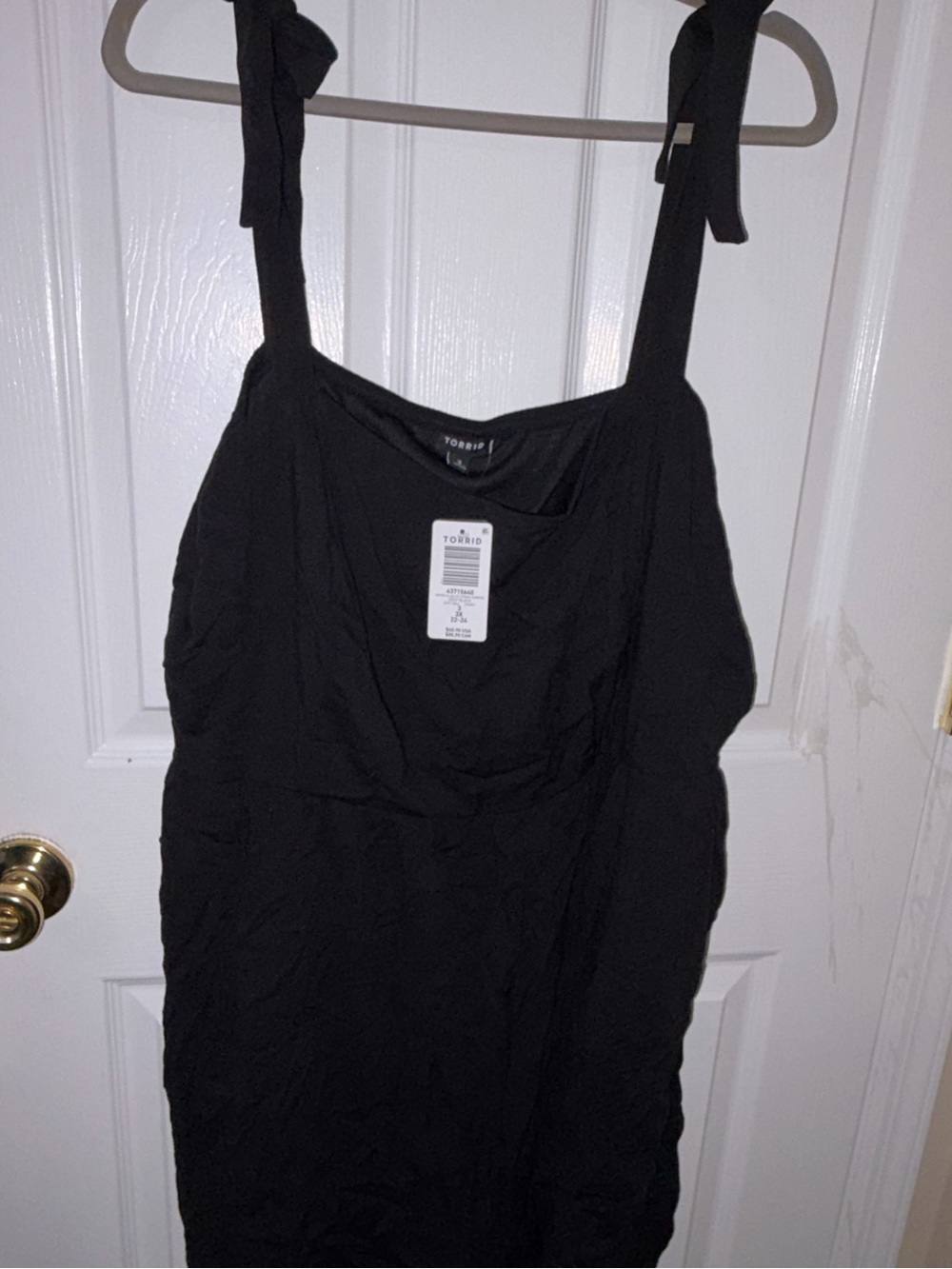Black Tie-Shoulder Mini romper with pockets